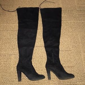 Black thigh high boots